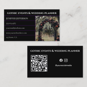 Gothic Victorian event & wedding planner Business Card