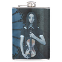 Gothic Victorian Girl Holding Violin Dark Fantasy