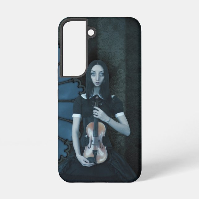 Gothic Victorian Girl Holding Violin Dark Fantasy  Samsung Galaxy S22 Case (Back)