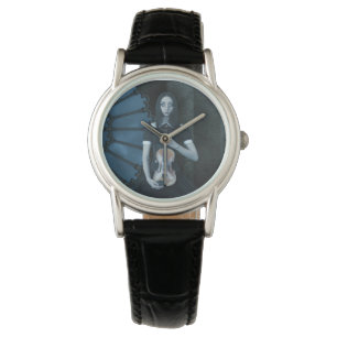 Gothic Victorian Girl Holding Violin Dark Fantasy  Watch