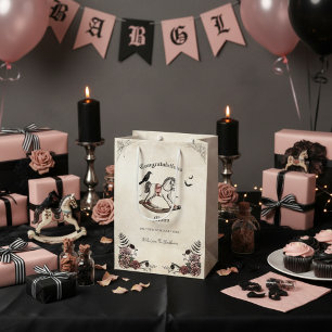 Gothic Victorian Rocking Horse Girl Baby Shower Medium Gift Bag