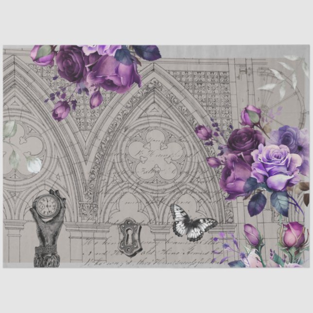 Gothic Victorian Steampunk Decoupage Tissue Paper (Front)