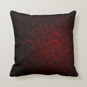 Gothic Victorian Vampire Pattern Throw Pillow