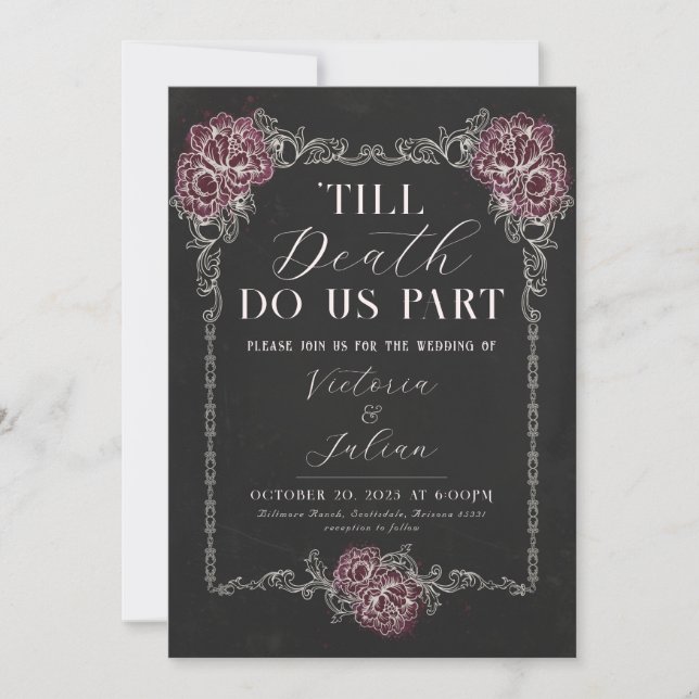 Gothic Victorian Wedding Party Invitation (Front)