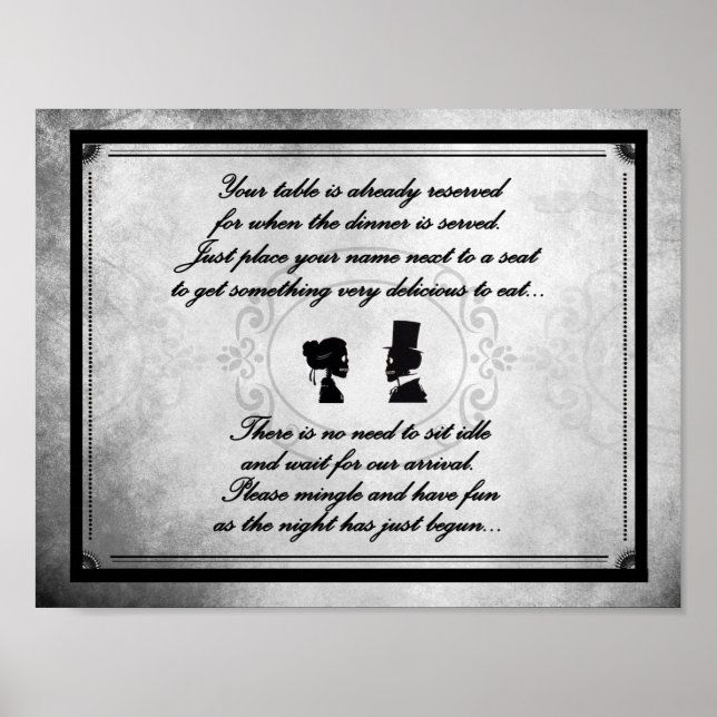 Gothic Victorian Wedding Sign (Front)