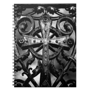 Gothic victorian wrought iron celtic cross notebook