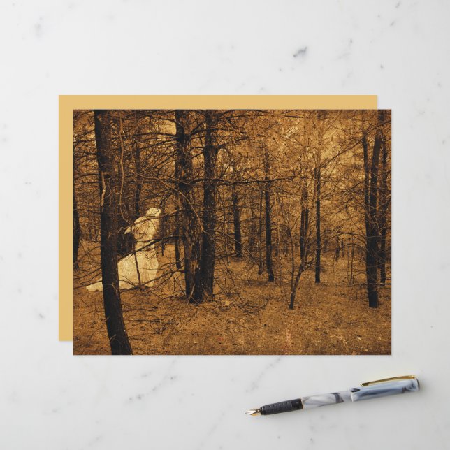 Gothic Vintage Angel Brown Forest Trees  (Front/Back In Situ)