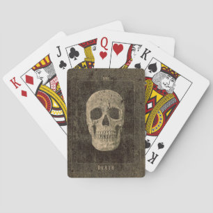 Gothic Vintage Antique Sepia Texture Skull Tarot Playing Cards