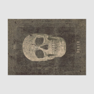 Gothic Vintage Antique Sepia Texture Skull Tarot Tissue Paper