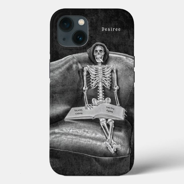 Gothic Vintage Black And White Funny Skeleton Case-Mate iPhone Case (Back)