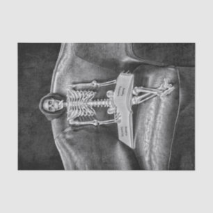 Gothic Vintage Black And White Skeleton Tissue Paper