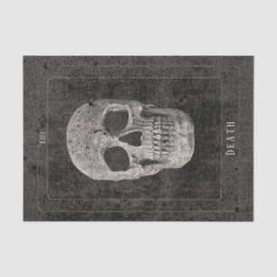 Gothic Vintage Black And White Texture Skull Tarot Tissue Paper