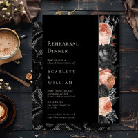 Gothic Vintage Black Blush Wedding Rehearsal