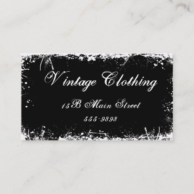 Gothic Vintage Black Business Card (Front)
