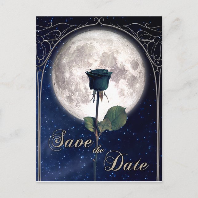 Gothic, Vintage, Black Rose, Dark Romance, Night Postcard (Front)