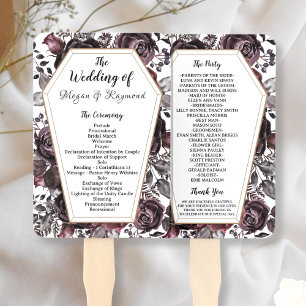 Gothic Vintage Coffin HalloWedding Program Hand Hand Fan
