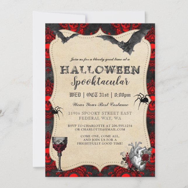 Gothic Vintage Halloween Spooktacular Invitation (Front)