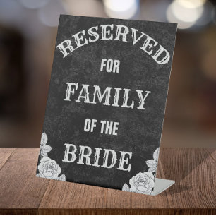 Gothic, Vintage, or Halloween Wedding Reserved  Pedestal Sign