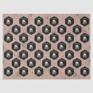 Gothic Vintage Rose Floral Skull Halloween Tissue Paper