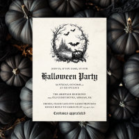 Gothic Vintage Style Illustration Halloween Party