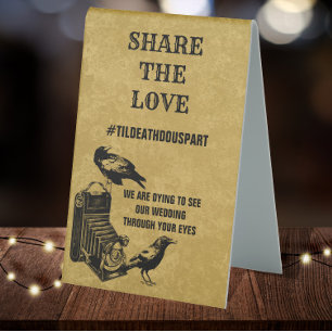 Gothic Vintage Wedding Hashtag Share the Love