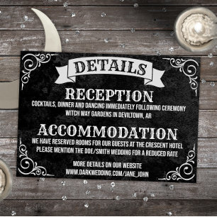 Gothic Vintage Witchy Details Wedding Card