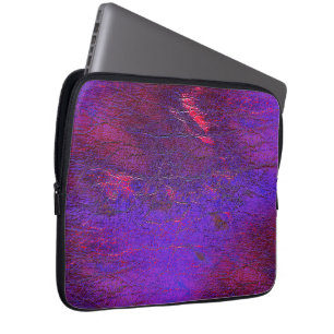 Gothic violet to red  enlarged leather stained     laptop sleeve