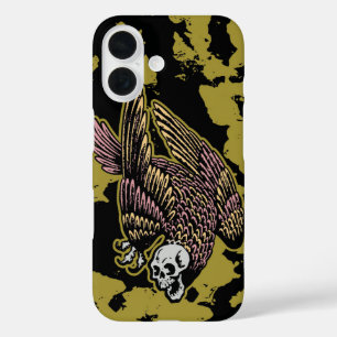 Gothic Vulture Skull Art Grunge Camouflage iPhone 16 Case