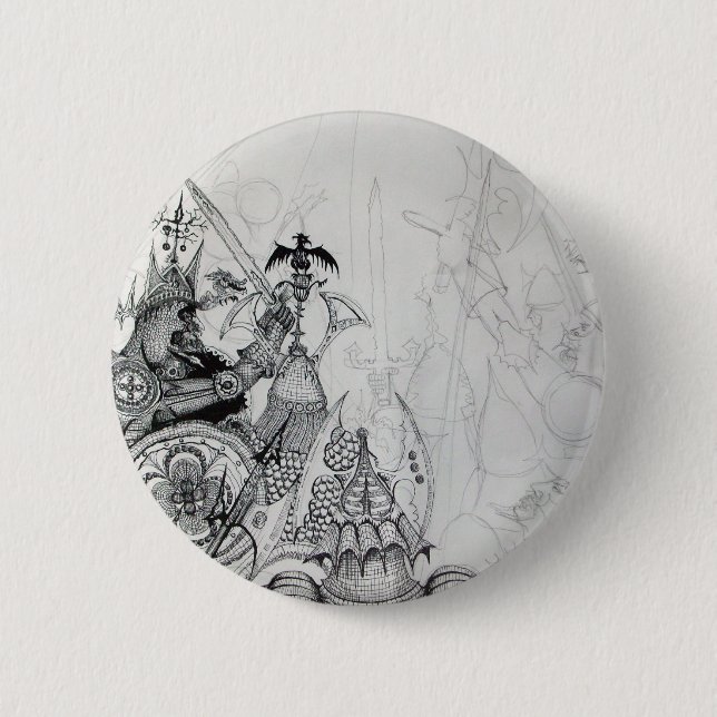 GOTHIC WARRIORS,Barbarian Knights,Fantasy 6 Cm Round Badge (Front)