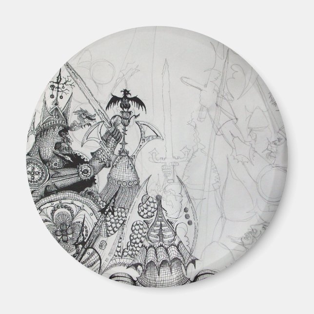 GOTHIC WARRIORS,Barbarian Knights,Fantasy Magnet (Front)