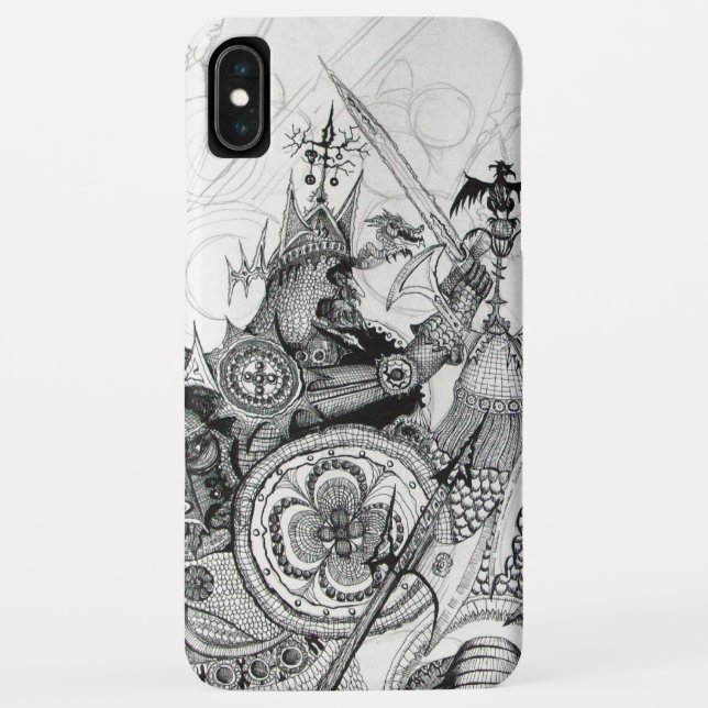 GOTHIC WARRIORS Black White Fantasy Case-Mate iPhone Case (Back)