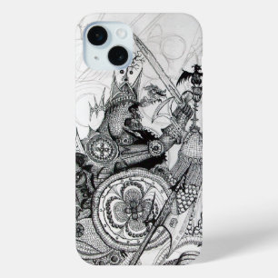GOTHIC WARRIORS Black White Fantasy iPhone 15 Mini Case