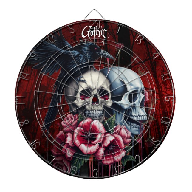 Gothic watch out! dartboard (Front)