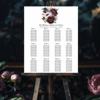 Gothic Watercolor Raven Wedding Seating Chart
