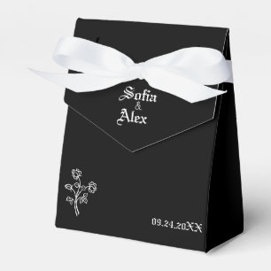 Gothic watercolor roses black wedding  favour box