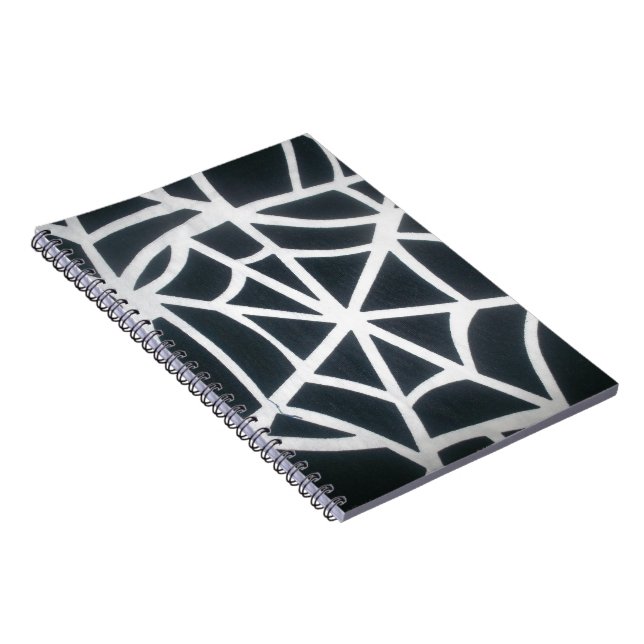 Gothic Web Velocity Bold Black White Spider Web De Notebook (Right Side)