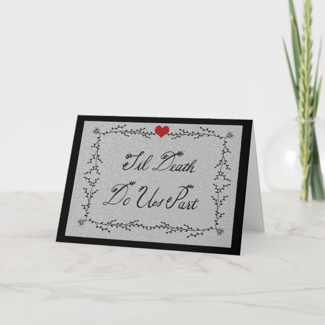 Gothic Wedding Anniversary Valentine Til Death Thank You Card (Front)