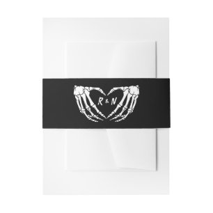 Gothic Wedding Belly Band, Halloween Wedding Invitation Belly Band
