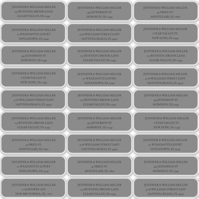 Gothic Wedding Black on Grey Guest Address (Front)