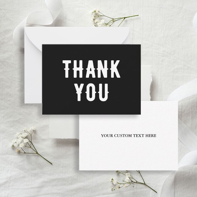 Gothic Wedding Black & White Thank You Card (Gothic Wedding Black & White Thank You Note Card
)