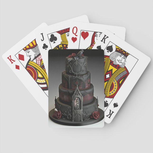 Gothic Wedding Cake Playing Cards (Back)