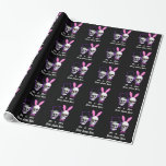 Gothic wedding couple wrapping paper<br><div class="desc">Fantasy gothic wedding couple bride and groom skulls wearing a top hat and pink bunny rabbit ears. Customise the background colour of the plain black colour from a range of over 200 colours and ad your own name to make a unique custom wedding gift paper.</div>