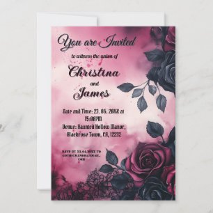 Gothic Wedding Design: Dark Roses & Lace Invitation