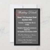 Gothic Wedding Details Card | Dark Romantic