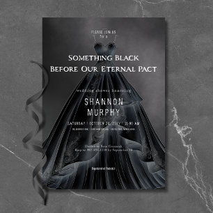 Gothic Wedding Dress Something Black Bridal Shower Invitation