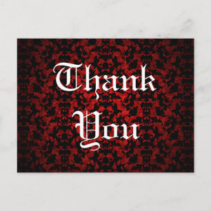 Gothic wedding elegant Thank You postcard