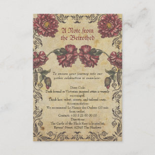 Gothic Wedding Enclosure Card with Aged Paper