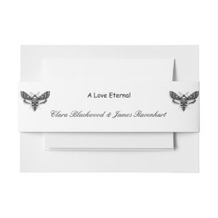 Gothic Wedding Invitation Belly Band – Elegant Bla