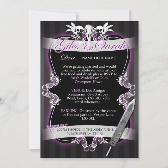 Gothic Wedding Invitation - Commission (Front)