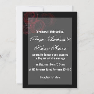 Gothic Wedding Invitation   Dark Romantic Alternat